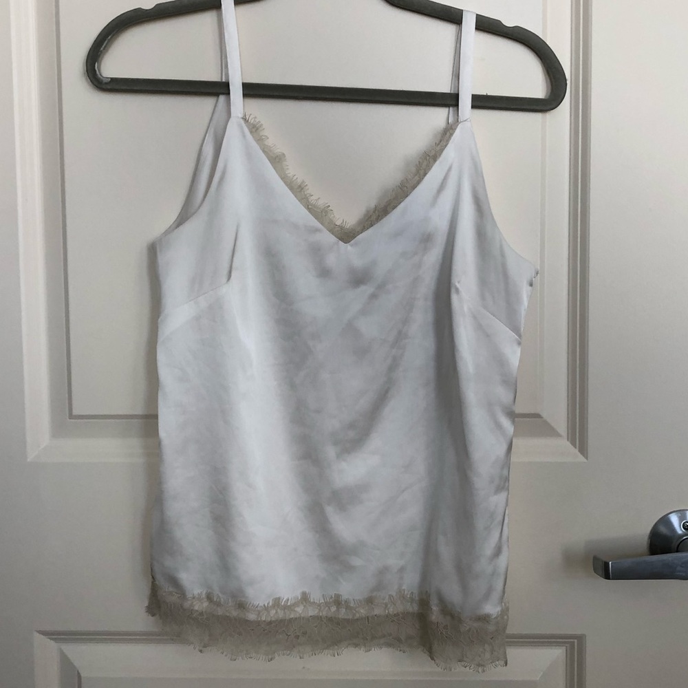White House black market silk lace camisole